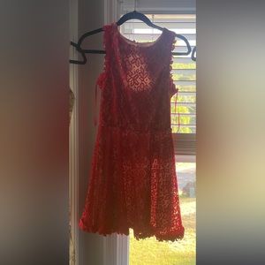 Red dress with open back